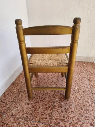 Silla infantil madera dorada