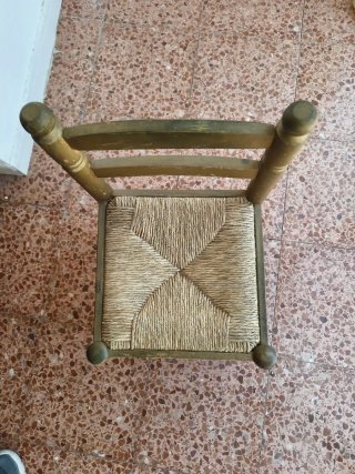 Silla infantil madera dorada