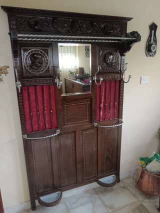 Perchero paragüero antiguo madera