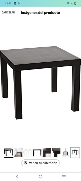 Mesa cuadrada Ikea madera oscura