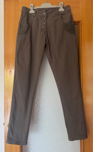 Pantalón largo mujer marrón talla L
