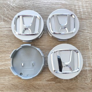 TAPABUJES HONDA 58mm GRIS MATE Y EMBLEMA CROMADO