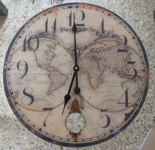Reloj de Pared Cristal Mapa Mundi