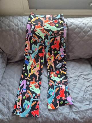Conjunto elastico  top y pantalón estampado