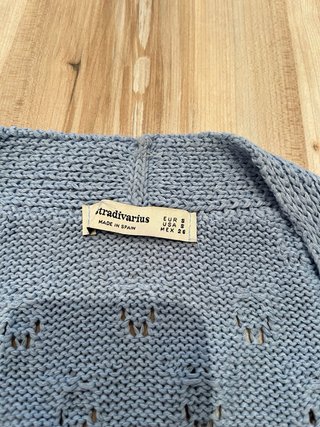 Stradivarius nueva chaqueta azul de punto calado