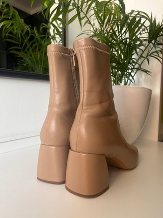 Botines Stradivarius Beige Tacón Bloque