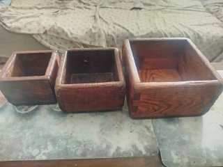 Juego de 3 cajas de madera para cereales
