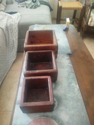 Juego de 3 cajas de madera para cereales