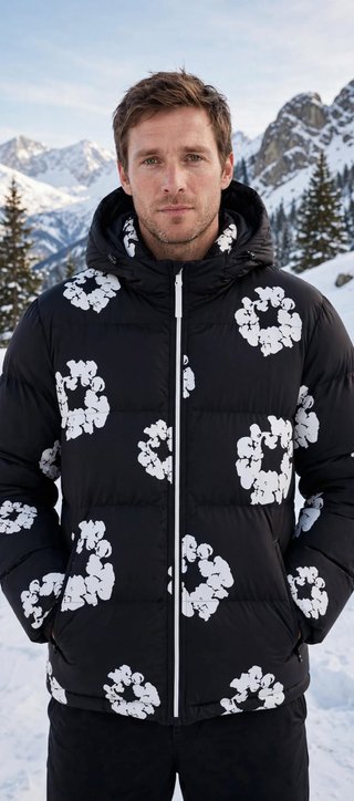 Chaquetón Anorak Negro y Blanco
