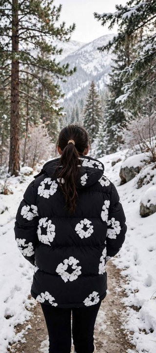 Chaquetón Anorak Negro y Blanco