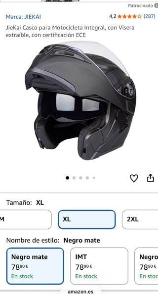 Casco Integral Moto JIEKAI Negro Mate XL