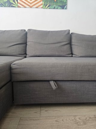 Sofá Cama Chaise Longue Gris 3 Plazas