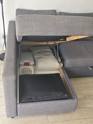 Sofá Cama Chaise Longue Gris 3 Plazas