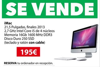 iMac 21,5 2013 Intel Core i5 16GB RAM 250GB SSD
