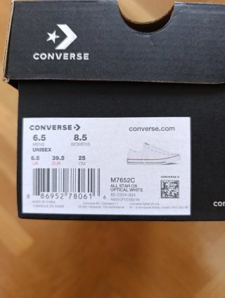Converse Bianche Taglia 39,5