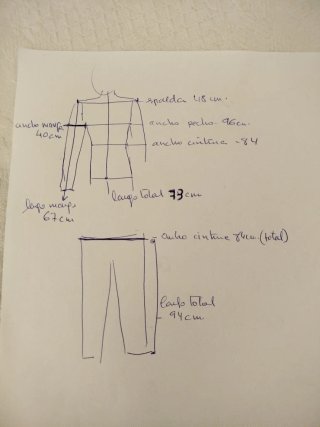 Traje azul: chaqueta, camisa y pantalón