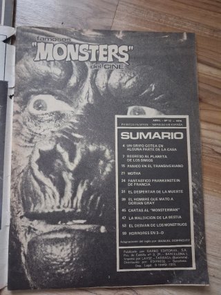 Lote 5 comics Monsters años 70