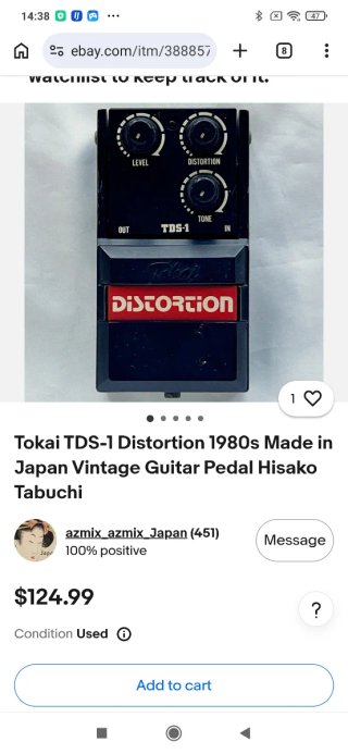 Pedal Distorsión Tokai TBS-1