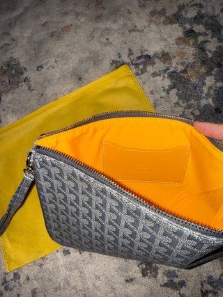 Pochette Goyard uomo grigio e giallo