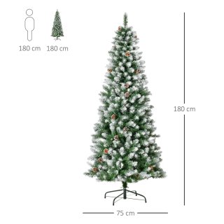 Árbol de Navidad con piñasvy efecto nevado natural