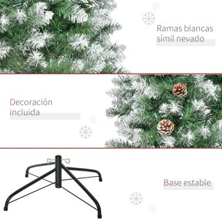 Árbol de Navidad con piñasvy efecto nevado natural