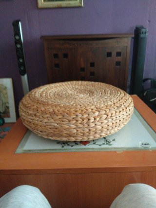 Pouf rotondo in fibra naturale ALSEDA