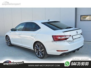 DIFUSOR TRASERO SKODA SUPERB MK3 2019-- NEGRO BRILLO