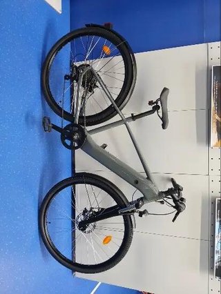 Bicicleta Trekking Eléctrica Cuadro Alto E-Actv 100 Gris