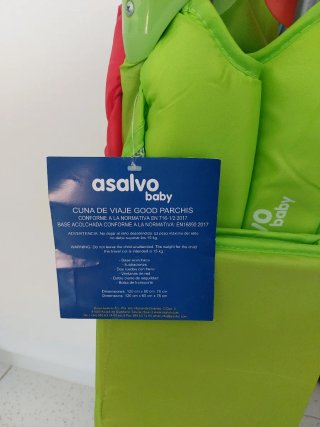 Cuna de viaje plegable Asalvo y colchón nuevos
