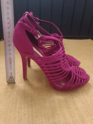 Sandalias Zara Fucsias Tacon Alto