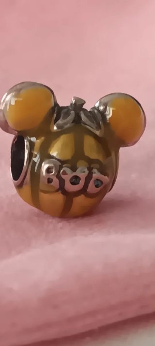 Charm di Topolino a forma di zucca Disney oro e argento