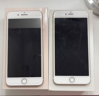 2 iPhones: 6 Plus y 8 Plus (Oro y Plata)
