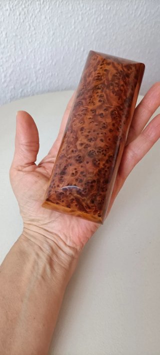Estuche y dados madera Thuya vintage