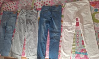 Lote 4 pantalones vaqueros y blancos