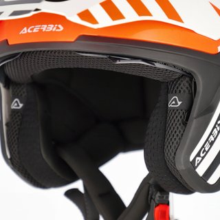 Casco Trial Acerbis Aria Evo Blanco Naranja