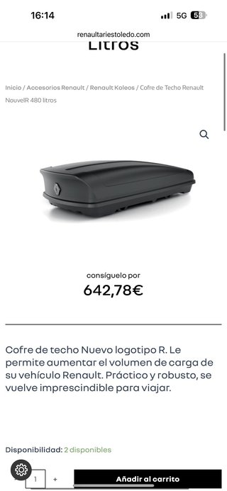Cofre Techo Renault Kangoo