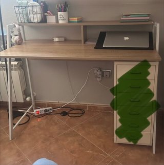 Escritorio madera y metal 112x56
