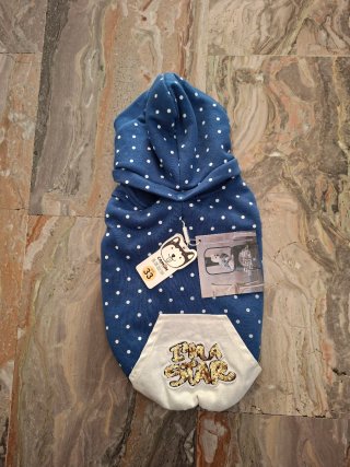 Cappottino cane Camon blu pois bianchi taglia 33