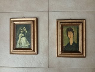 Coppia Quadri Cornice Dorata