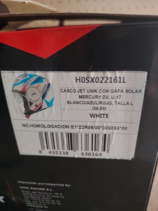 Casco Moto Jet Unik Talla L Blanco