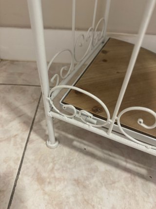Estantería Rinconera Blanca metalica y Madera