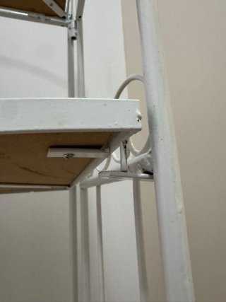Estantería Rinconera Blanca metalica y Madera