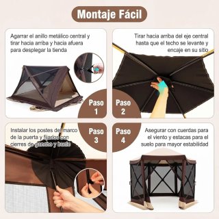 Carpa Plegable Gazebo para 6-8 Personas