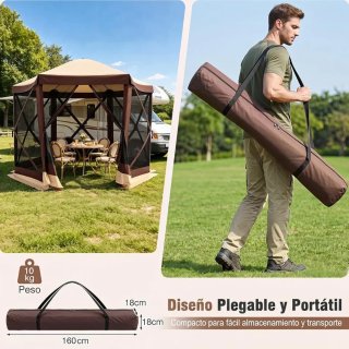 Carpa Plegable Gazebo para 6-8 Personas