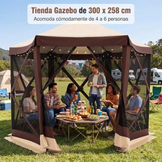 Carpa Plegable Gazebo para 6-8 Personas