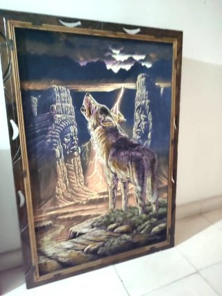 Lote 4 Cuadros Vintage Papel Madera