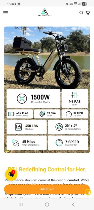 Bicicleta eléctrica TST R7