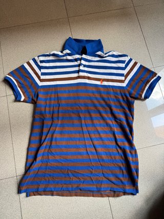 Polo Ralph Lauren Raya Azul Marrón Talla xxl