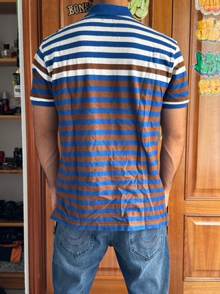 Polo Ralph Lauren Raya Azul Marrón Talla xxl