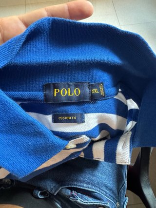 Polo Ralph Lauren Raya Azul Marrón Talla xxl